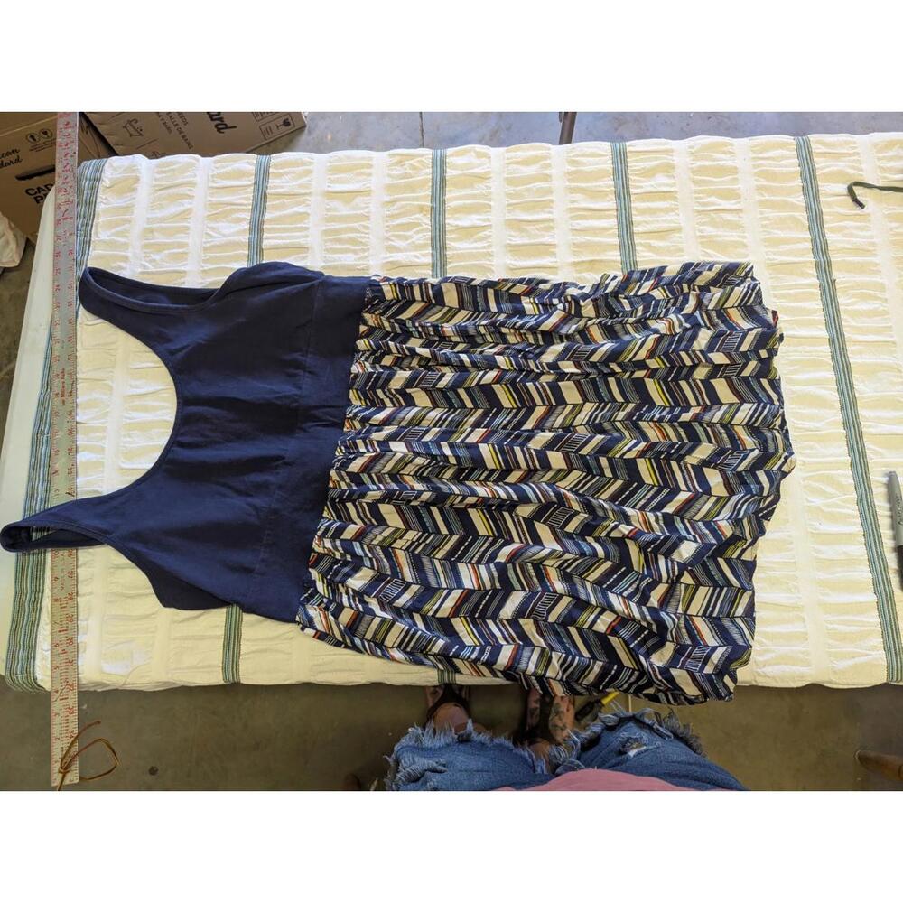 TORRID Women's Size 2 2X Dress Sleeveless Blue Chevron Print